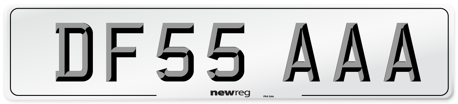 DF55 AAA Number Plate from New Reg